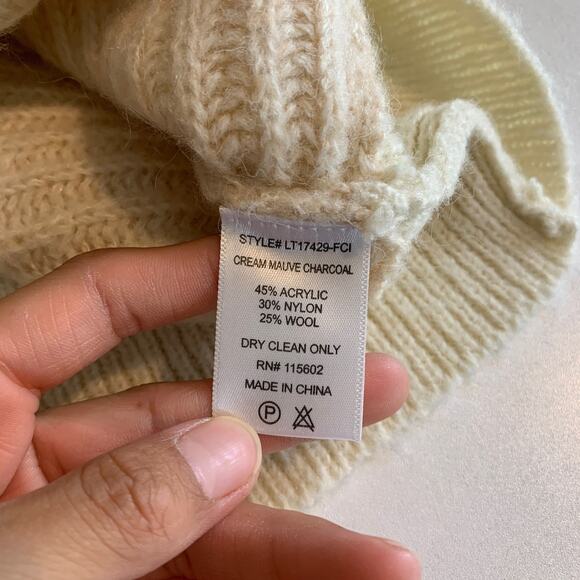 Lush Sweater Womens S Small Multi Wool Blend Colorblock Dolman Button Front - Picture 8 of 10